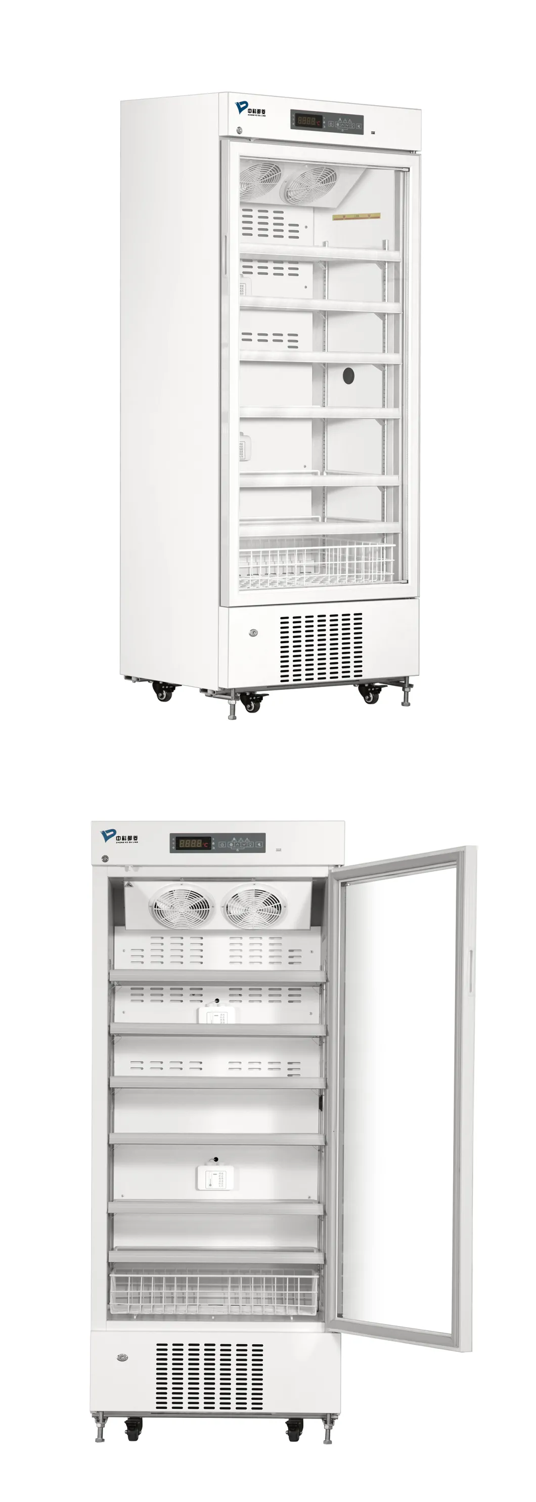 Da farmácia médica vertical do suporte da grande capacidade 415L refrigerador vacinal 2-8 graus