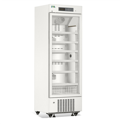 2-8 refrigerador médico farmacêutico do refrigerador da grande capacidade do grau 312L com a única porta de vidro para o armazenamento vacinal