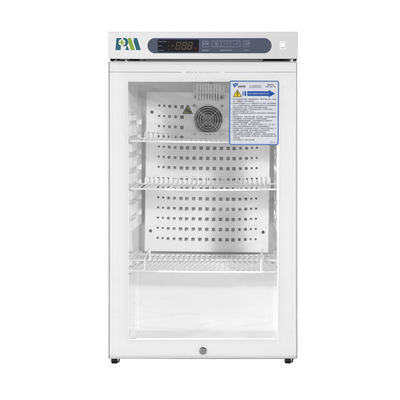 armário vacinal do refrigerador da farmácia do laboratório 100L com a porta de vidro para drogas