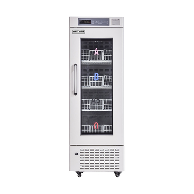 4 graus de eficiência do banco de sangue frigorífico gabinete com porta de vidro aquecimento