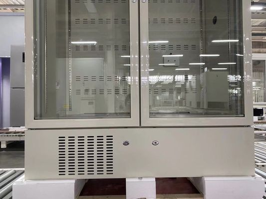 farmácia da porta 656L dobro e refrigerador do laboratório com porta de vidro e luz interior do diodo emissor de luz