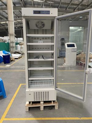 refrigerador farmacêutico biomedicável da categoria da única porta 315L de vidro com refrigerar de ar real da força