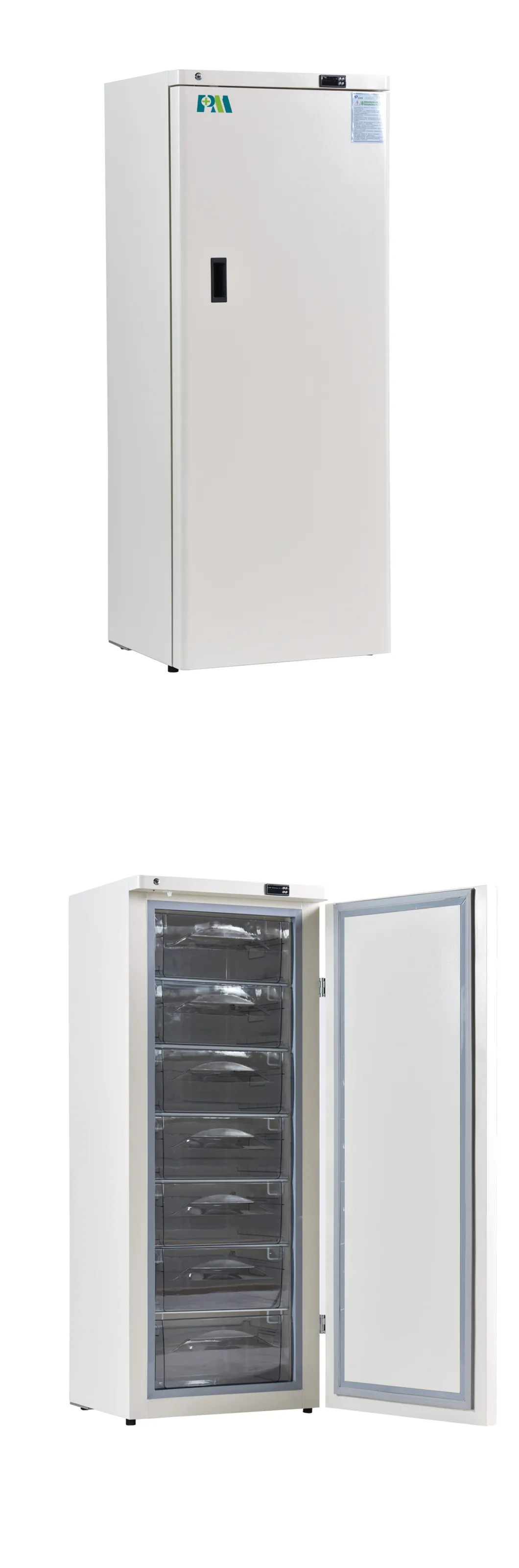 -40 graus de poupança de energia verticalmente 278 litros de congelador médico com multi gavetas