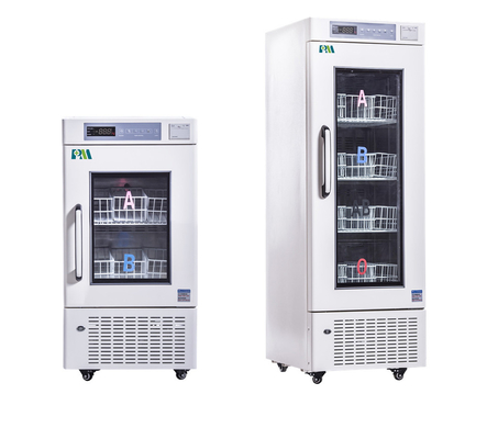 368L Porta de vidro espuma Banco de sangue Armário frigorífico com impressora de temperatura 4°C para segurança do sangue