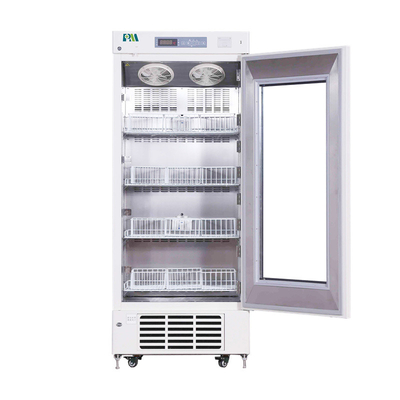 368L Porta de vidro espuma Banco de sangue Armário frigorífico com impressora de temperatura 4°C para segurança do sangue