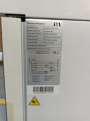2-8 refrigerador dos graus PROMED 100L Mini Portable Biomedical Pharmacy Refrigerator para a medicina Regent Storage vacinal