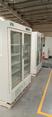 refrigerador vacinal biomedicável da farmácia da porta 656L de vidro dobro com a luz interior do diodo emissor de luz de alta qualidade