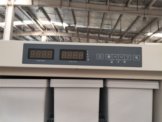 528 litros de verticalidade da capacidade que está o armário vacinal biomedicável profundo do refrigerador do congelador com câmaras independentes dobro