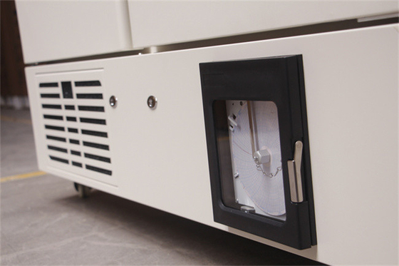 Refrigeradores de vidro dobro do banco de sangue da porta de 658 litros com a cesta do sangue com parte externa revestida pulverizada