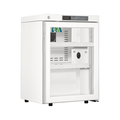 refrigerador pequeno do hospital do laboratório 60L médico com a porta de vidro para o armazenamento vacinal da droga
