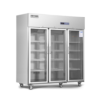 Refrigerador médico de aço inoxidável de aquecimento de 304 farmácias das portas de vidro usado no laboratório do hospital