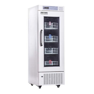 Banco de sangue portátil do hospital Armário frigorífico com porta de vidro de espuma de aquecimento 208L