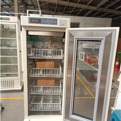Banco de sangue portátil do hospital Armário frigorífico com porta de vidro de espuma de aquecimento 208L