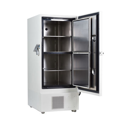 O manual biomedicável vertical do congelador da temperatura ultra baixa da verticalidade 408L degela