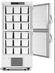 528L grau ereto do refrigerador -25 do congelador do laboratório das câmaras da capacidade dois com a porta dois contínua
