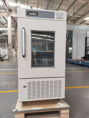 Refrigerador vertical do banco de sangue de 108 litros com 4 o líquido refrigerante dos rodízios R134a